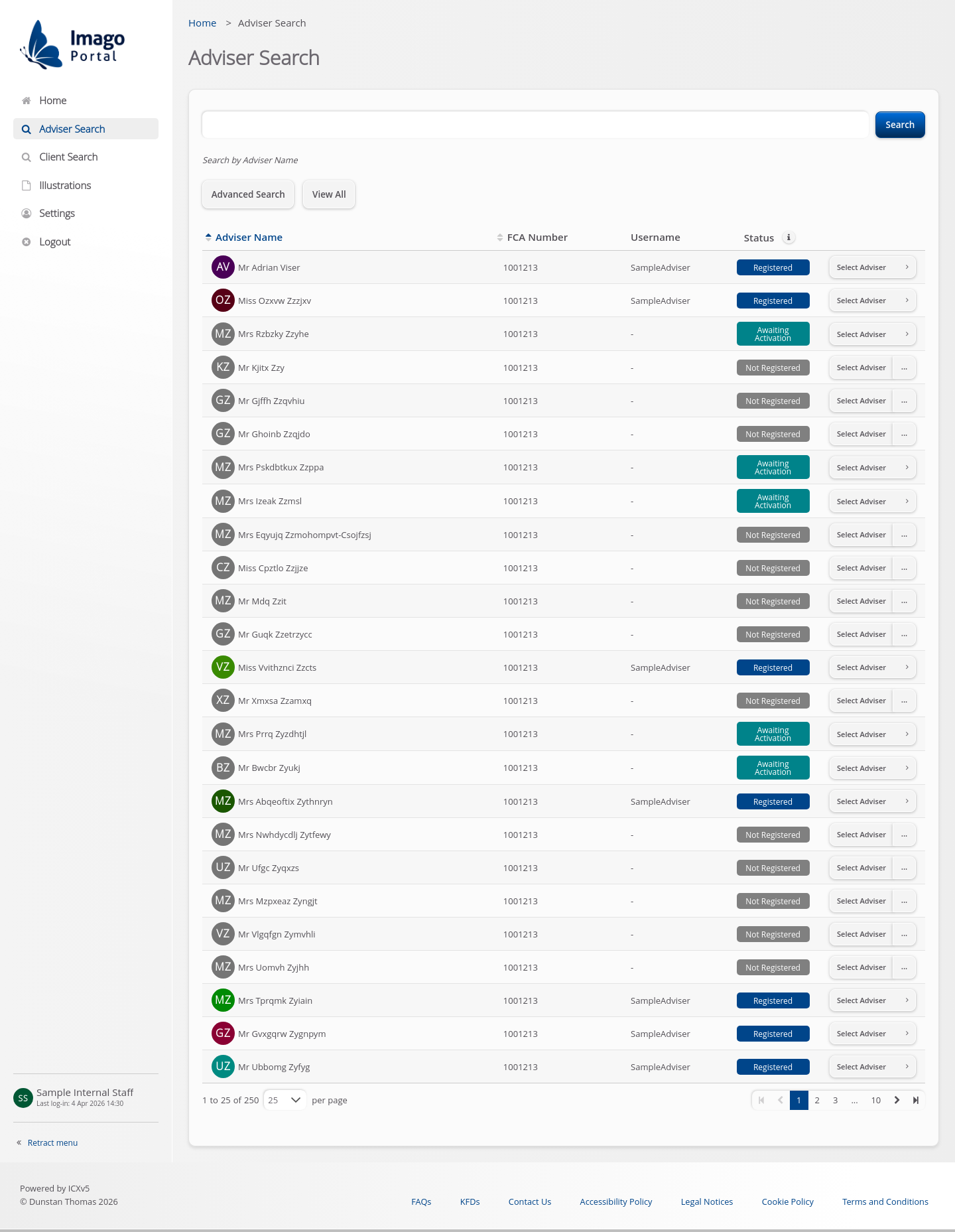 Role-InternalStaff > 03 Adviser Search